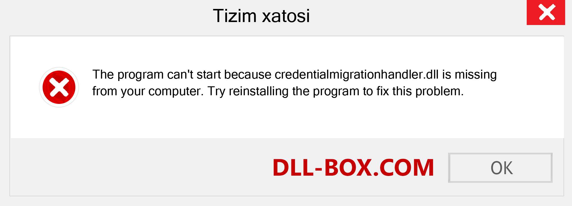 credentialmigrationhandler.dll fayli yo'qolganmi?. Windows 7, 8, 10 uchun yuklab olish - Windowsda credentialmigrationhandler dll etishmayotgan xatoni tuzating, rasmlar, rasmlar